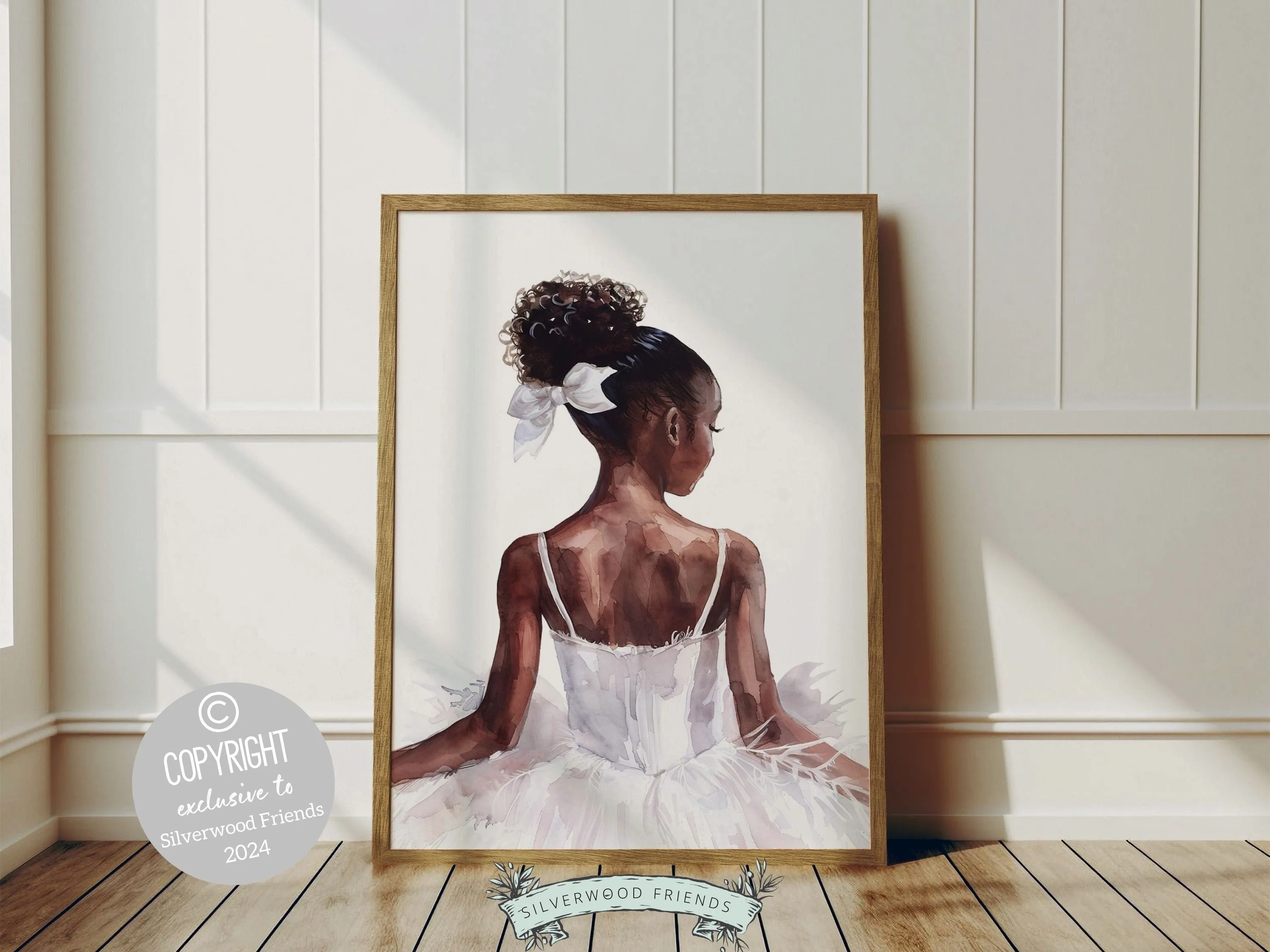 Black Ballerina Nursery Print 003