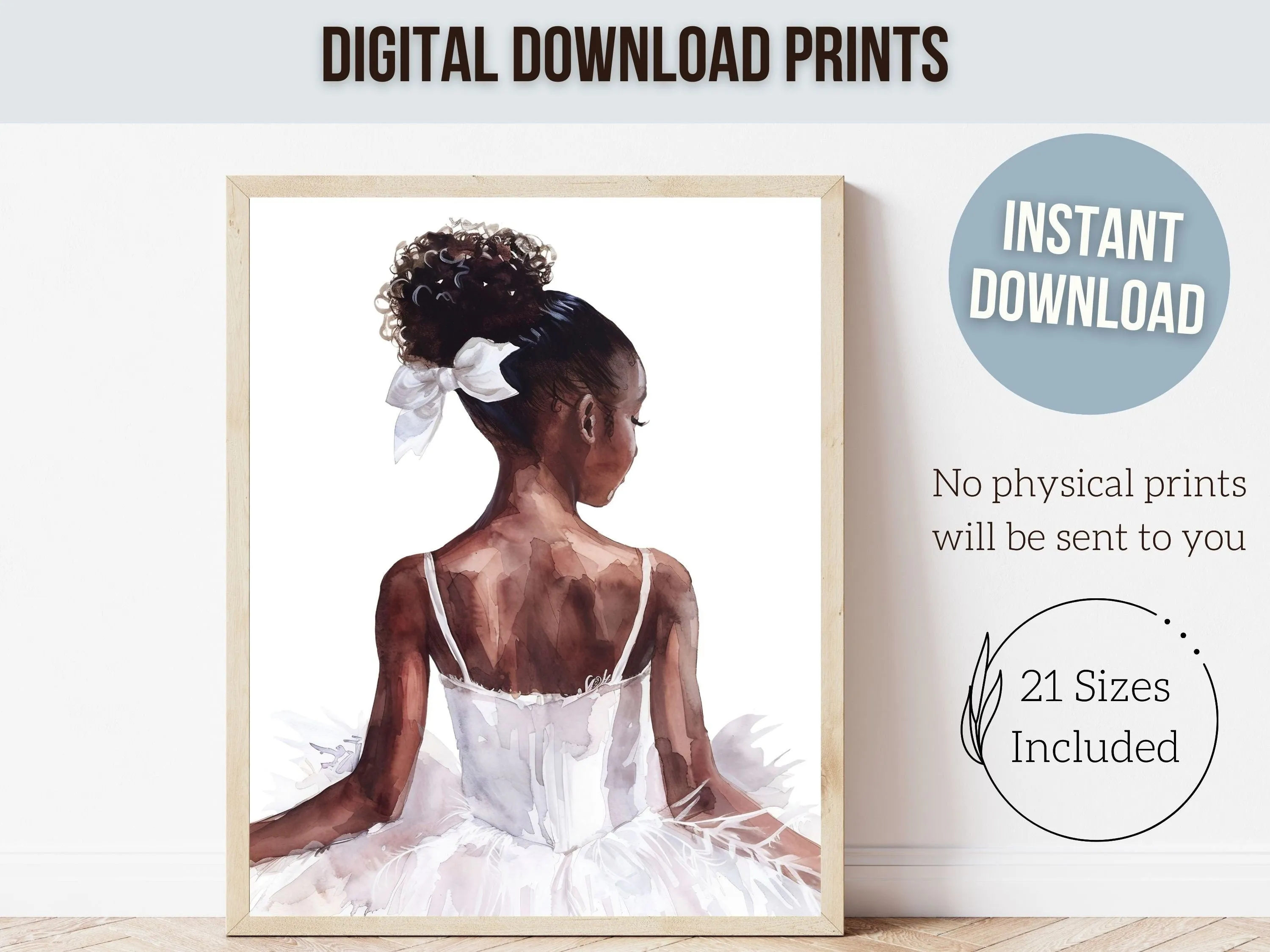 Black Ballerina Nursery Print 003