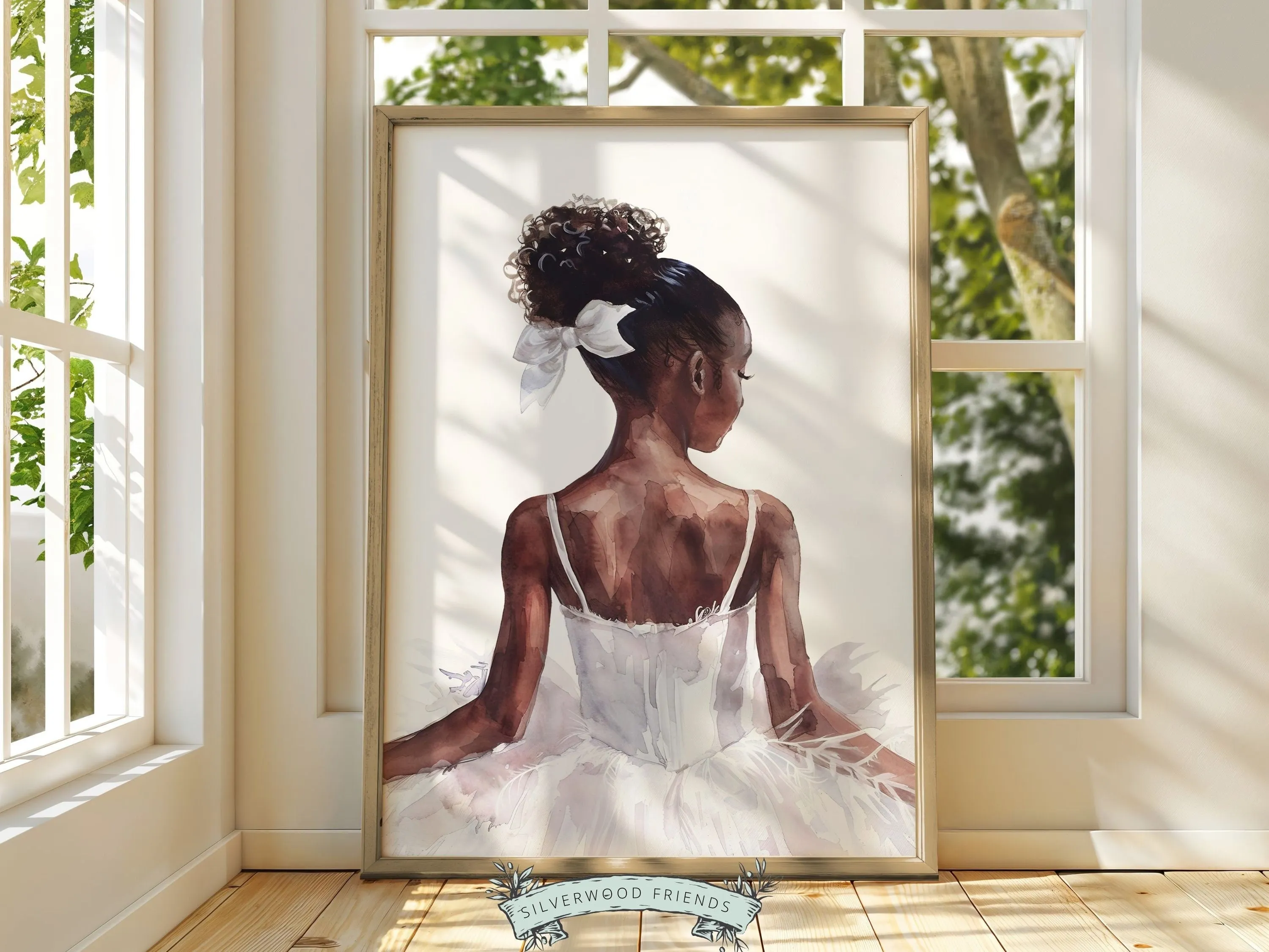 Black Ballerina Nursery Print 003