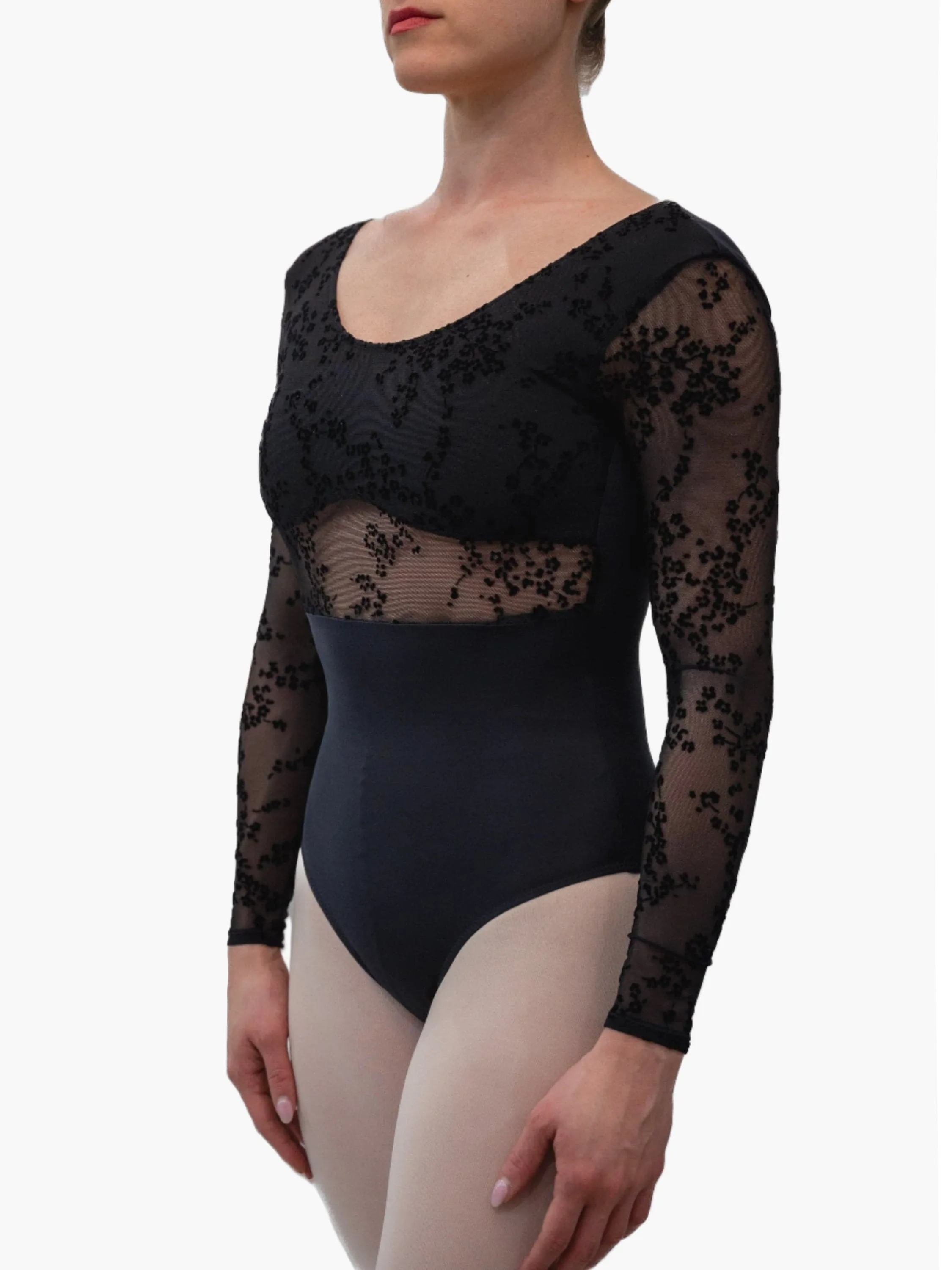 Black Dance Long Sleeve Leotard MP783