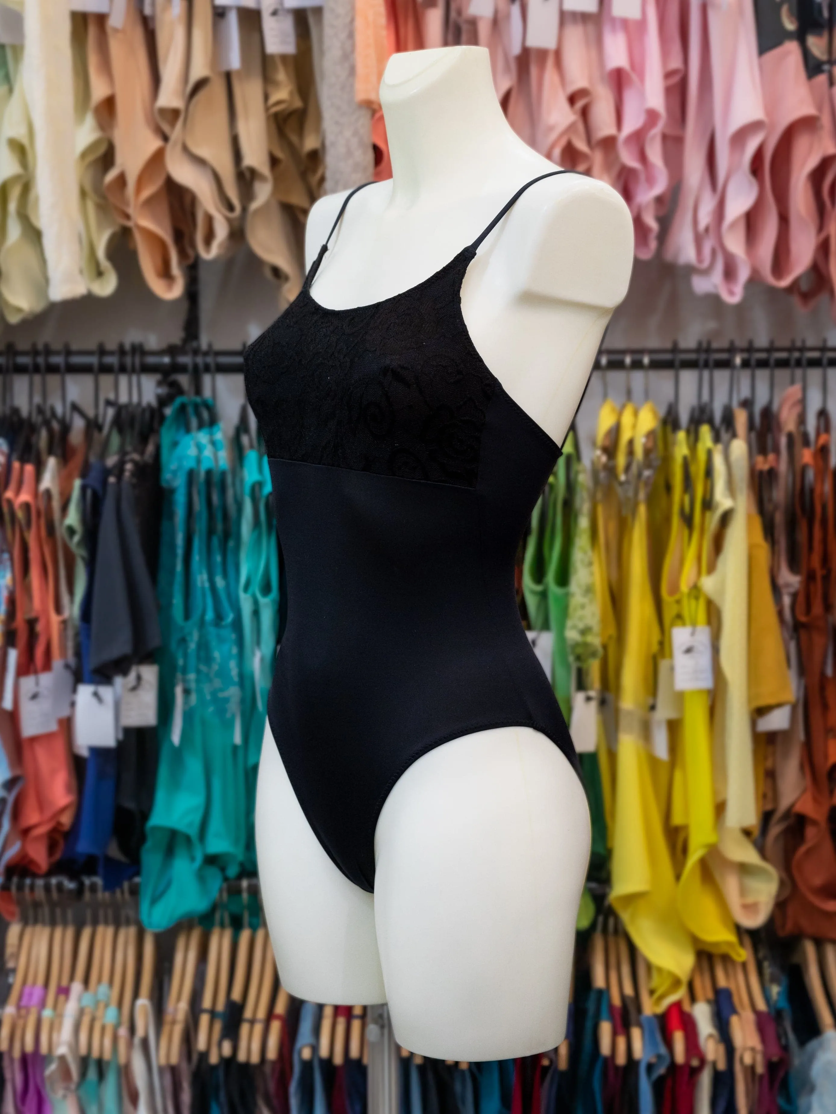 Black Dance Spaghetti Straps Leotard MP640