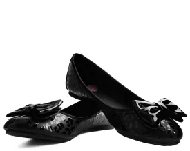 Black Leopard Patent Flat