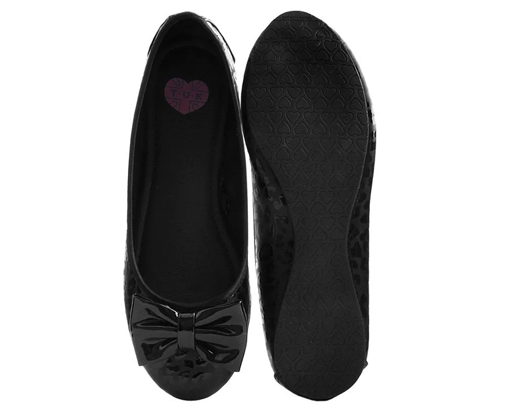 Black Leopard Patent Flat