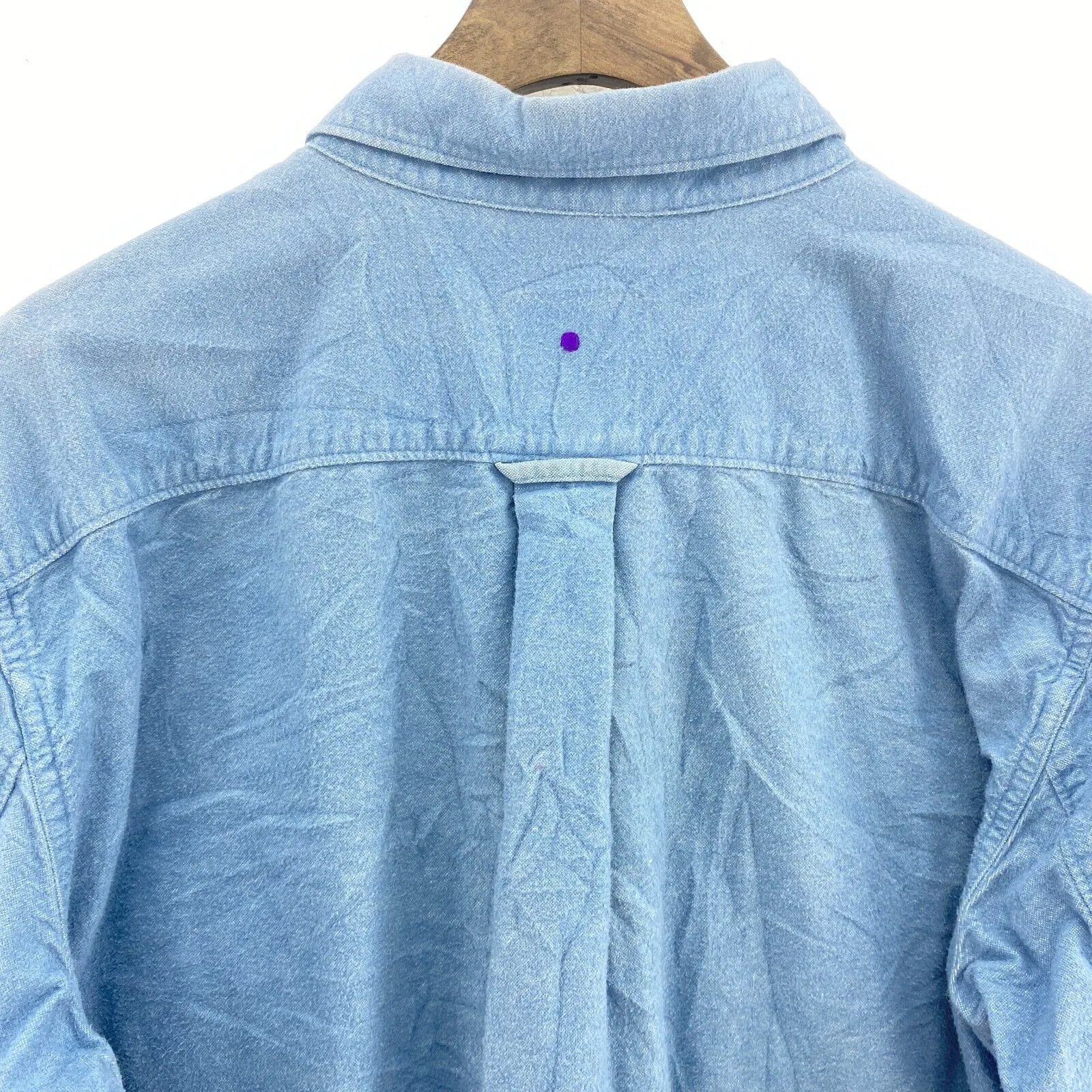 Blue Vintage Shirt Size XL Button Up Single Pocket