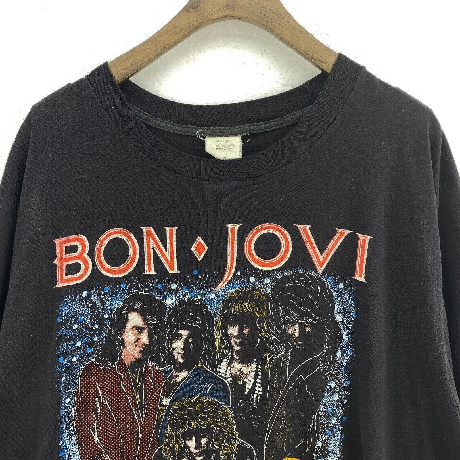 Bon Jovi Slippery When Wet Vintage Black T-shirt Size XXXL Rock Band