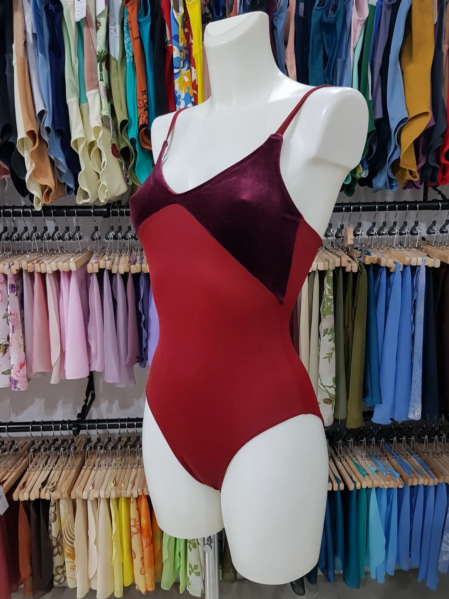 Bordeaux Dance Spaghetti Straps Leotard MP202