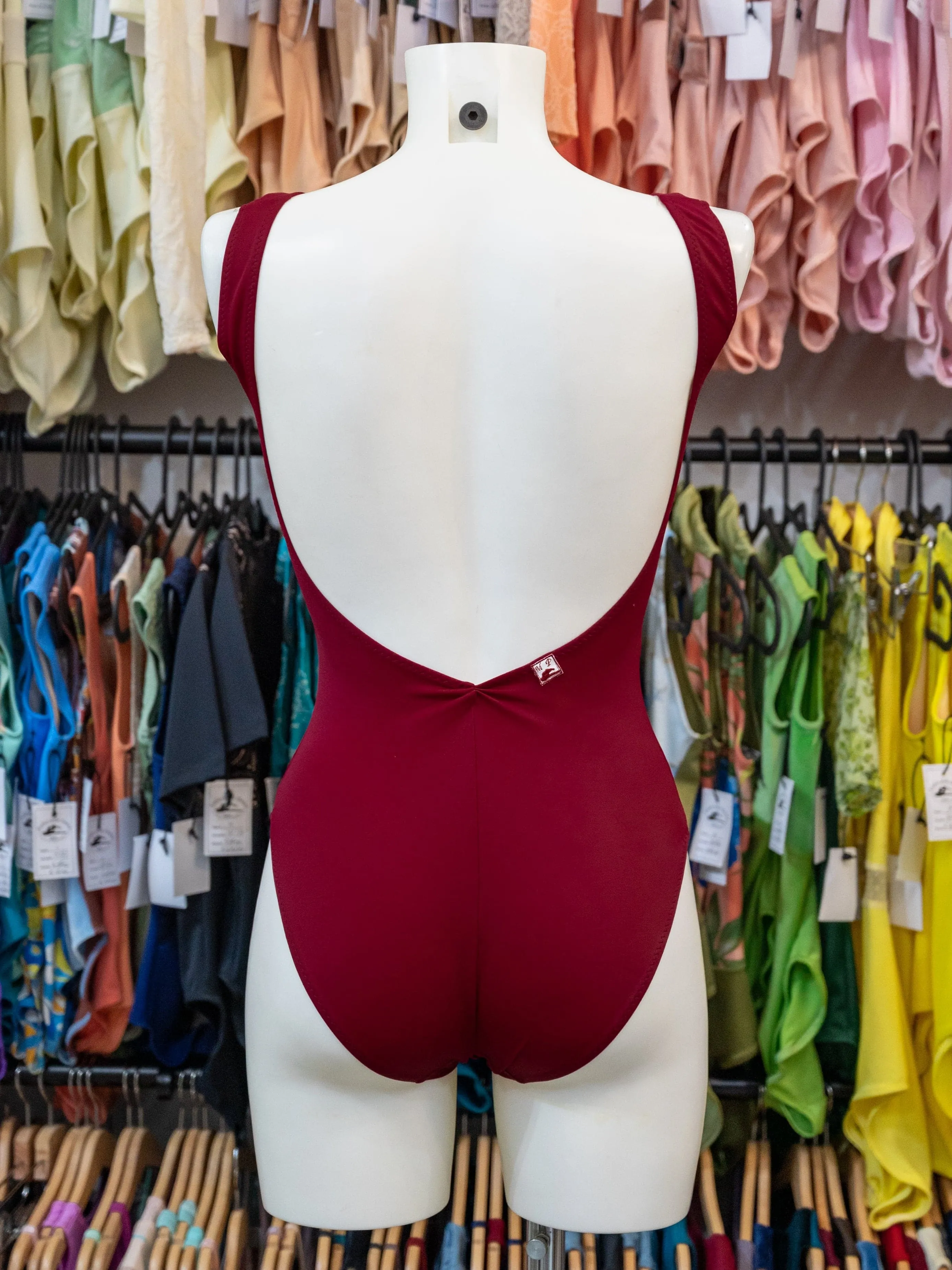 Bordeaux V Neck Dance Tank Leotard MP147