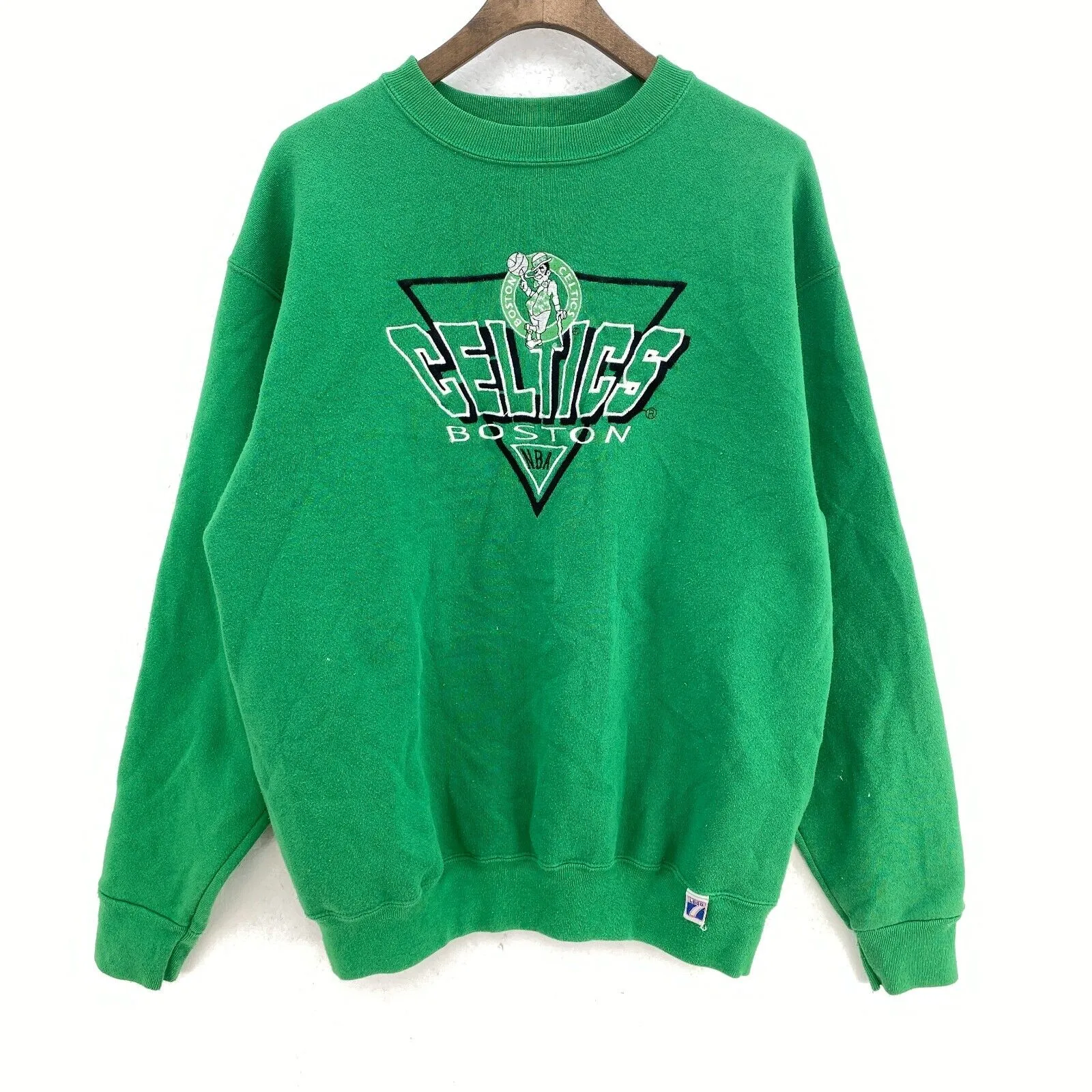 Boston Celtics Logo Green Vintage Sweatshirt Size L Crewneck