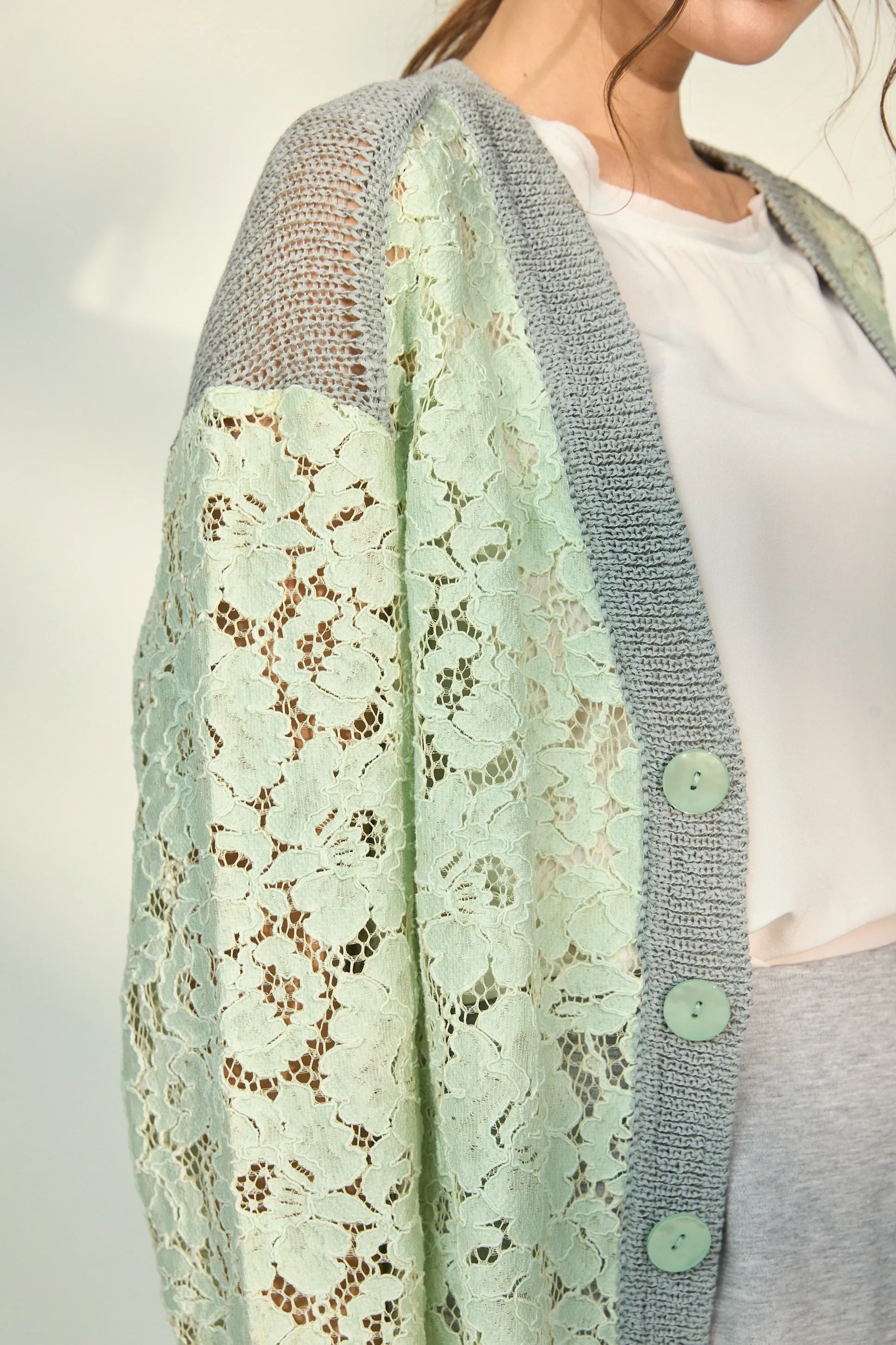 BOUSSOLE Lace Jacquard Cardigan