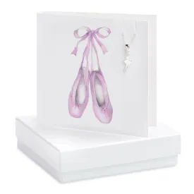 Boxed Ballet Shoe Necklace Card