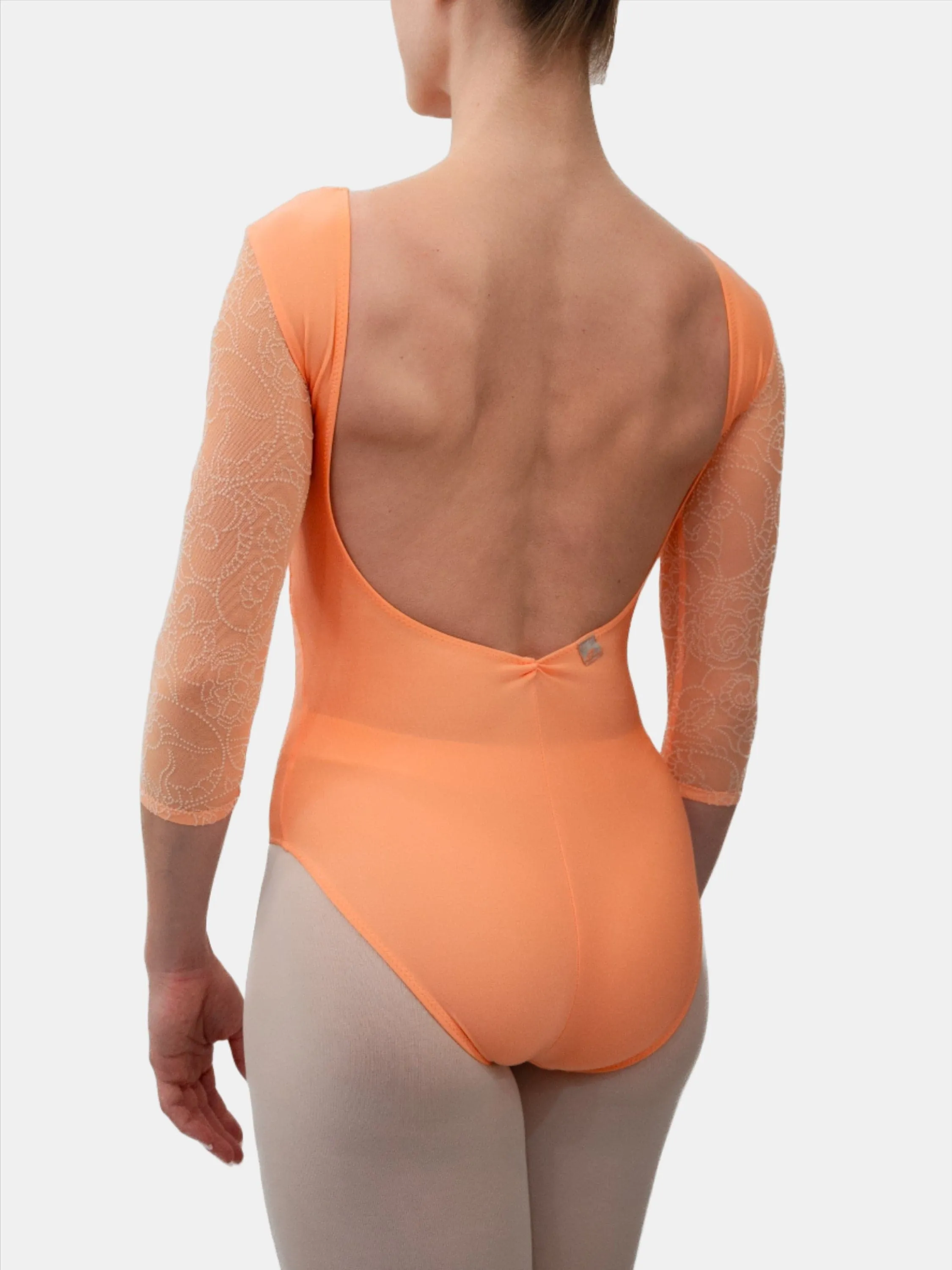 Bright Peach Dance 3/4 Sleeve Leotard MP771