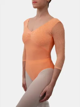 Bright Peach Dance 3/4 Sleeve Leotard MP771