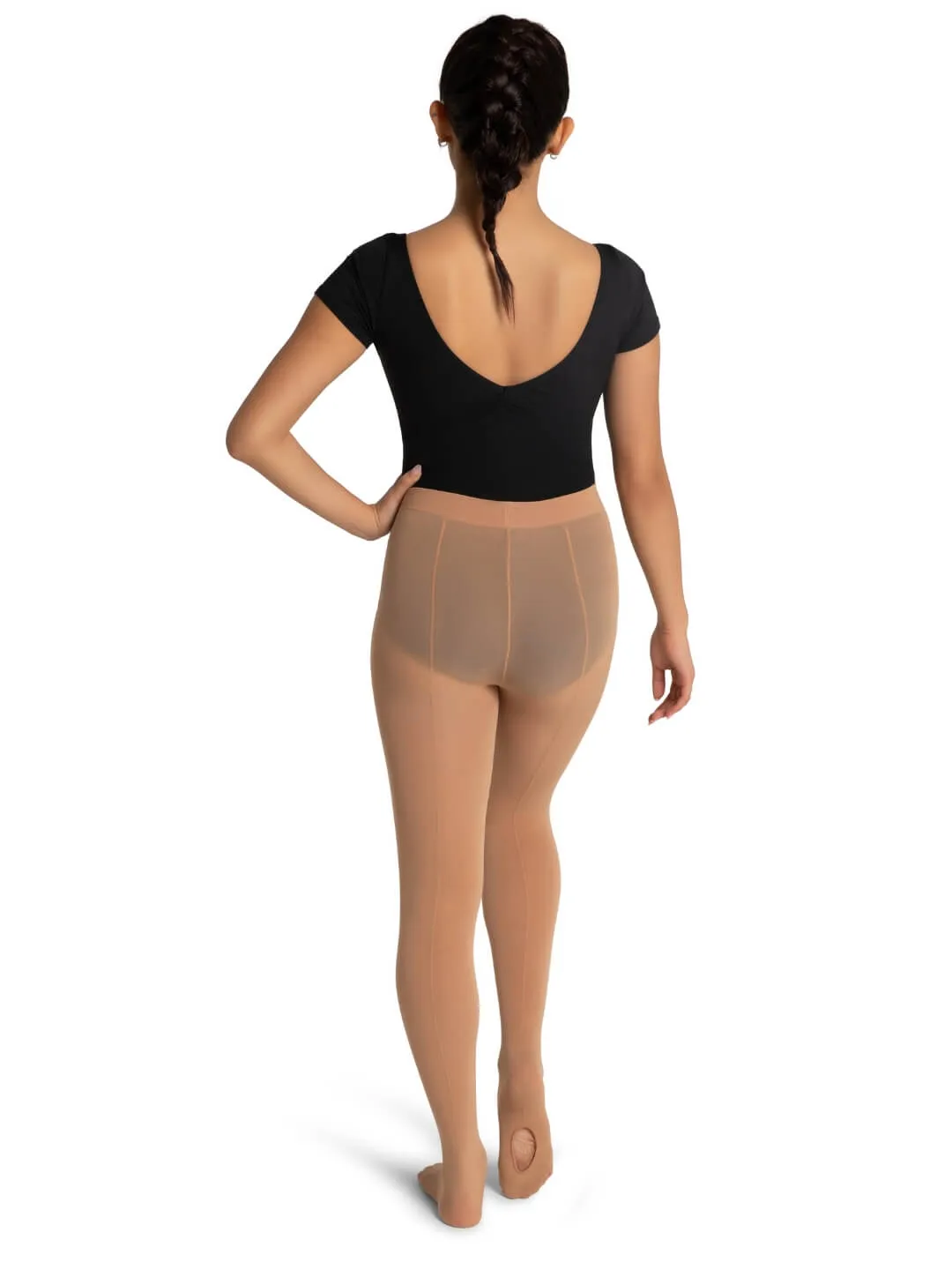 CAPEZIO 1918W ULTRA SOFT™ TRANSITION TIGHTS WITH BACK SEAM