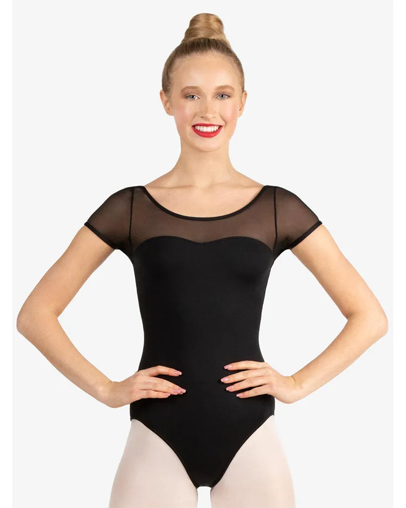 Capezio Mesh Yoke Short Sleeve Leotard - SE1039C Girls