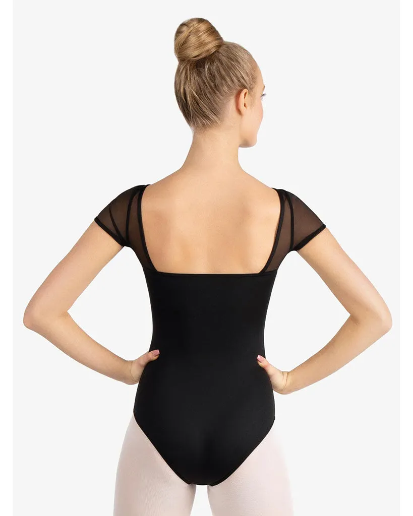 Capezio Mesh Yoke Short Sleeve Leotard - SE1039W Womens