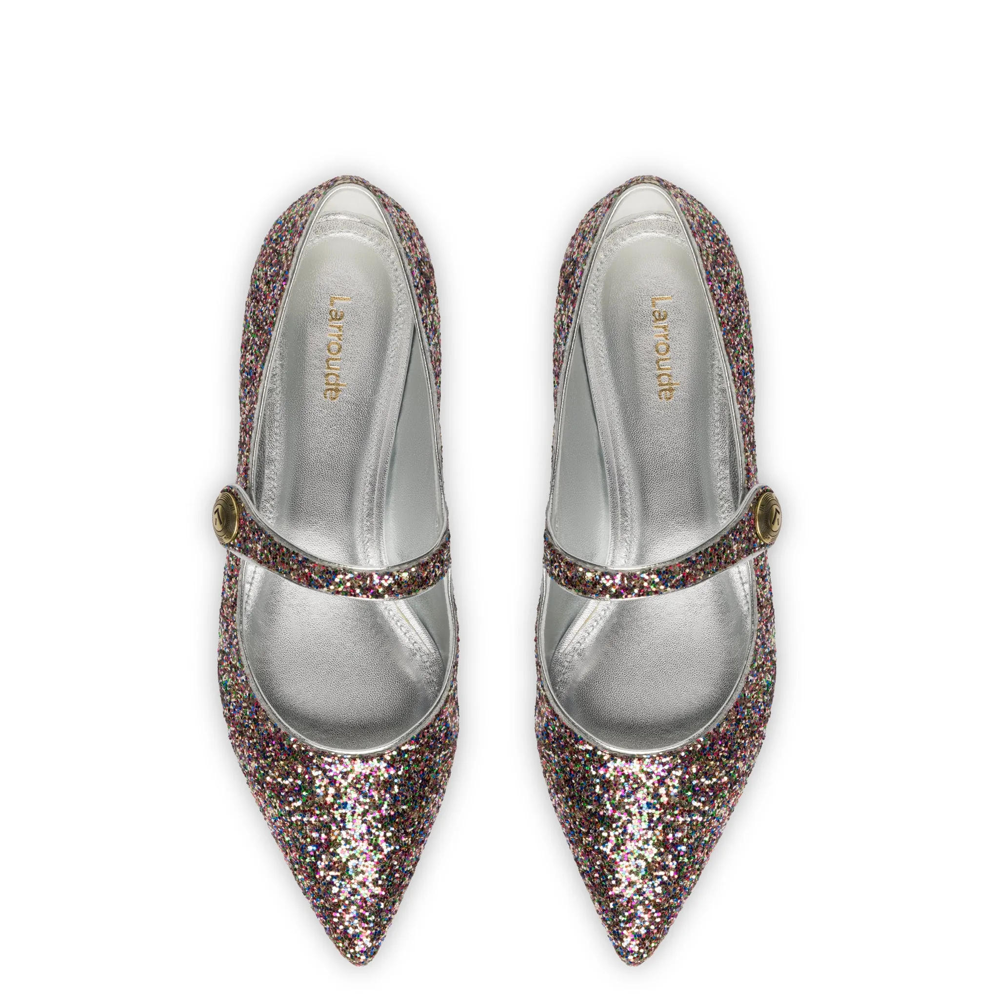 Caroline Flat In Multimetallic Glitter