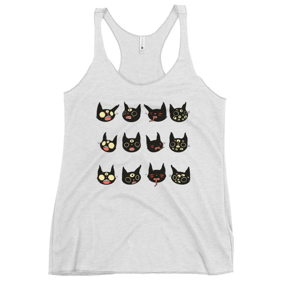 Cat Faces, Racerback Tank Top