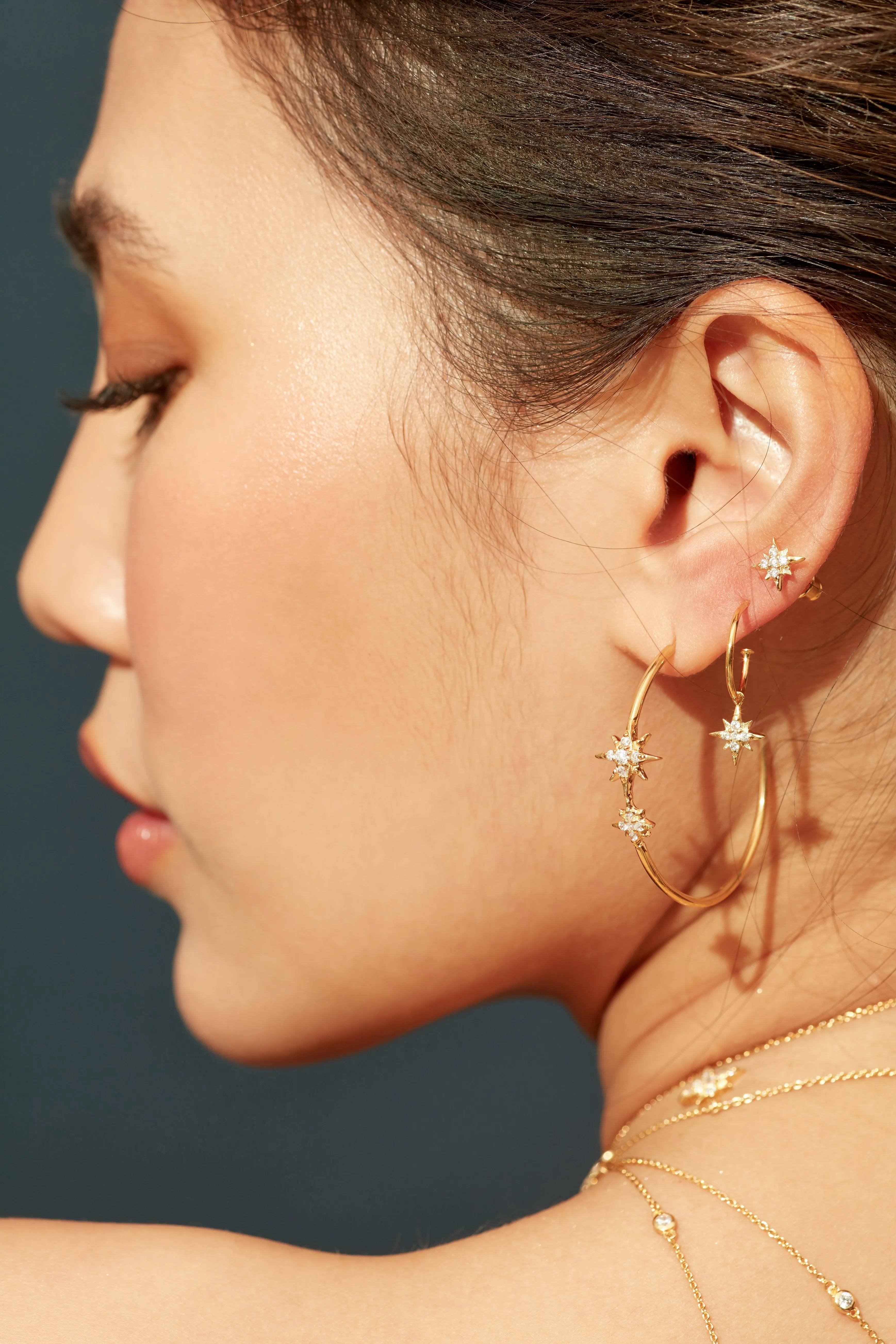 Celestial Hoop Earrings - Gold