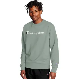 Champion Powerblend Crew Script Logo ECOLOGY GREEN