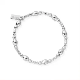 ChloBo Cute Oval Silver Bead Bracelet