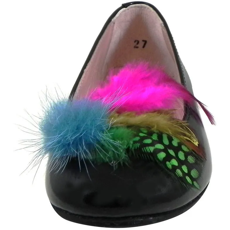 Chupetin 9328 Ballet Flat Shoe Black/Fuchsia