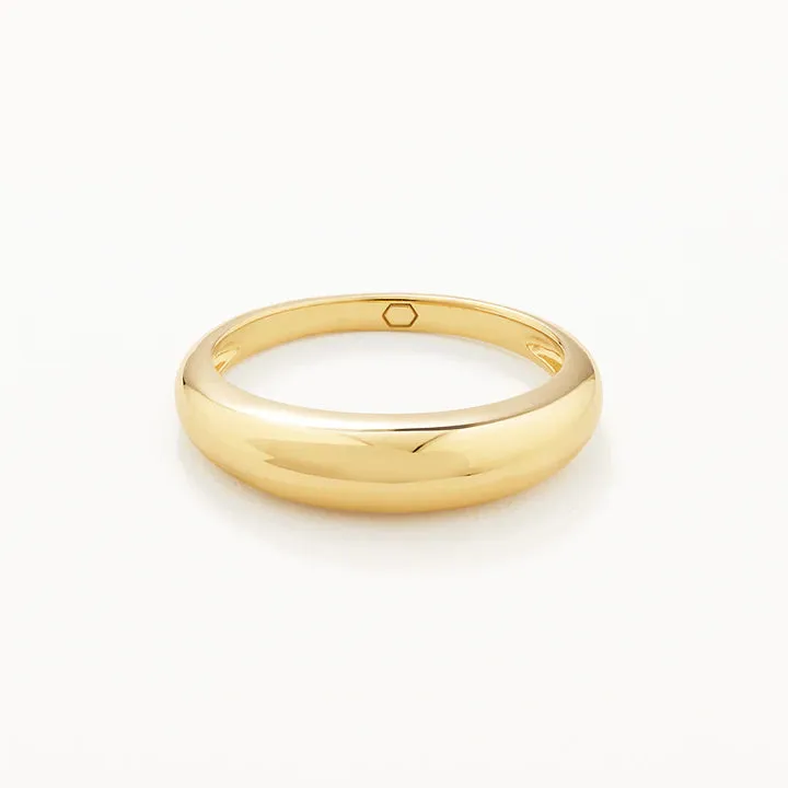 Curve Dome Ring Set in Gold