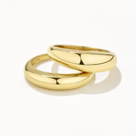 Curve Dome Ring Set in Gold