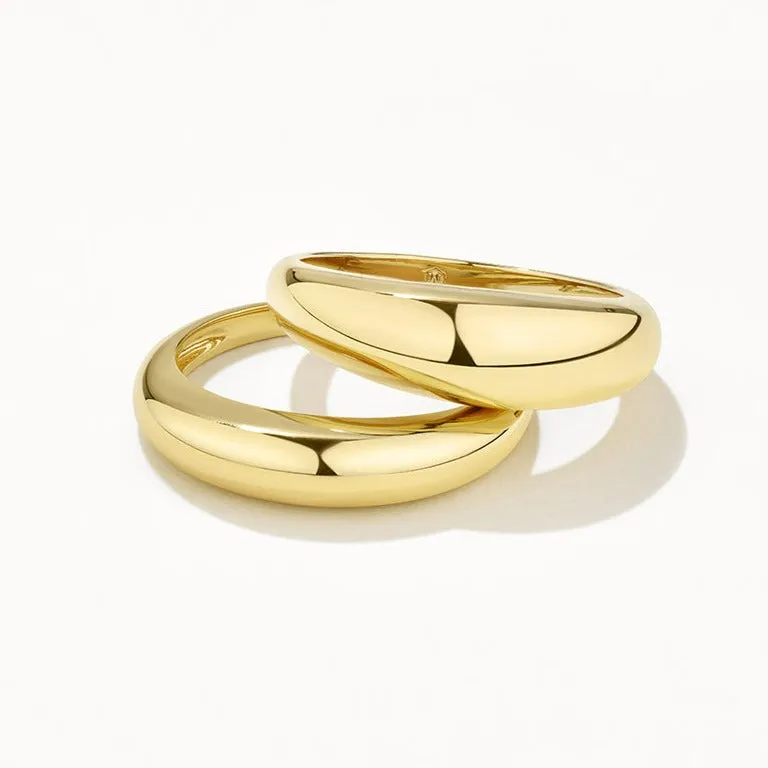 Curve Dome Ring Set in Gold