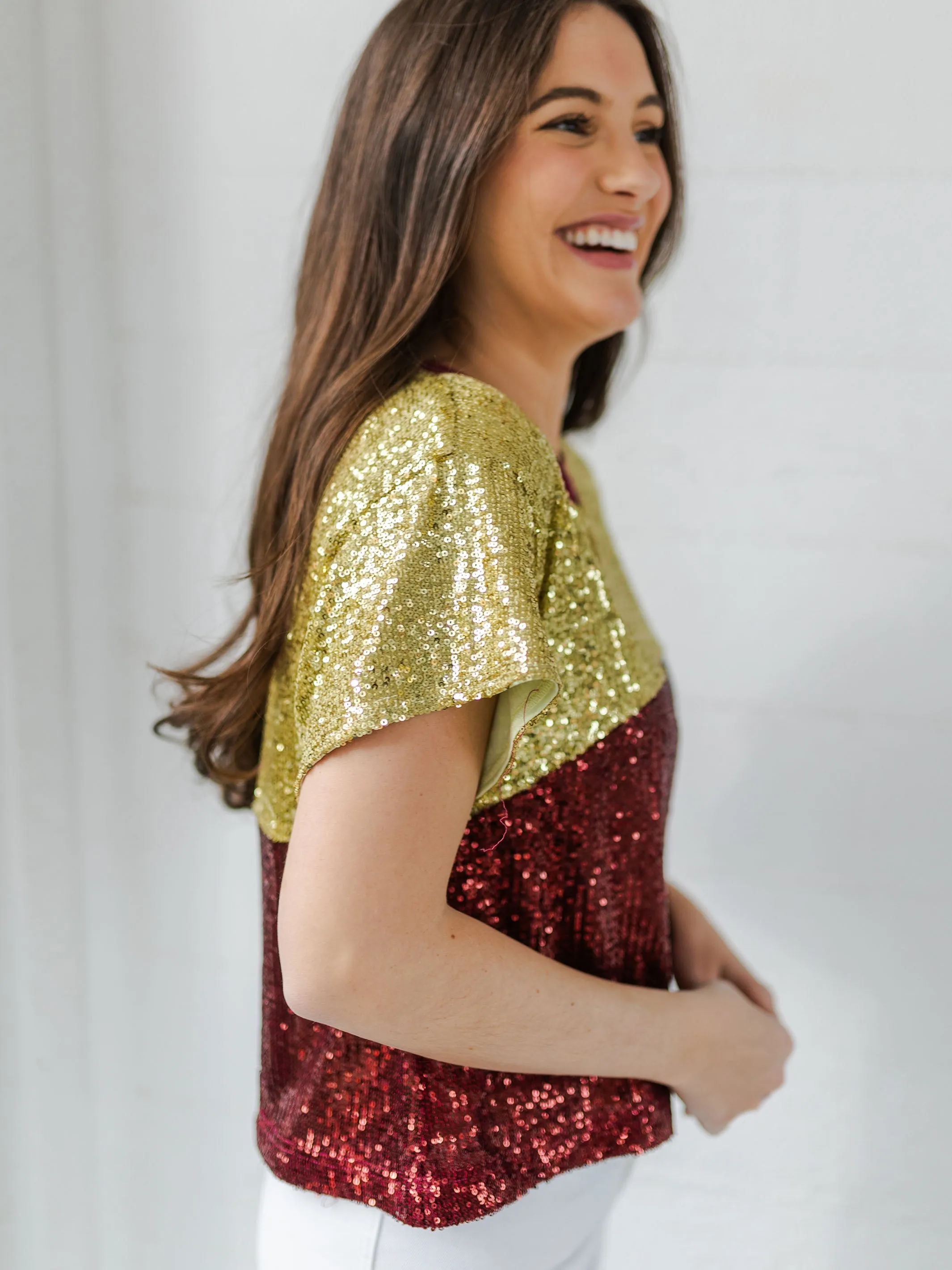 Diane Top | Garnet   Gold