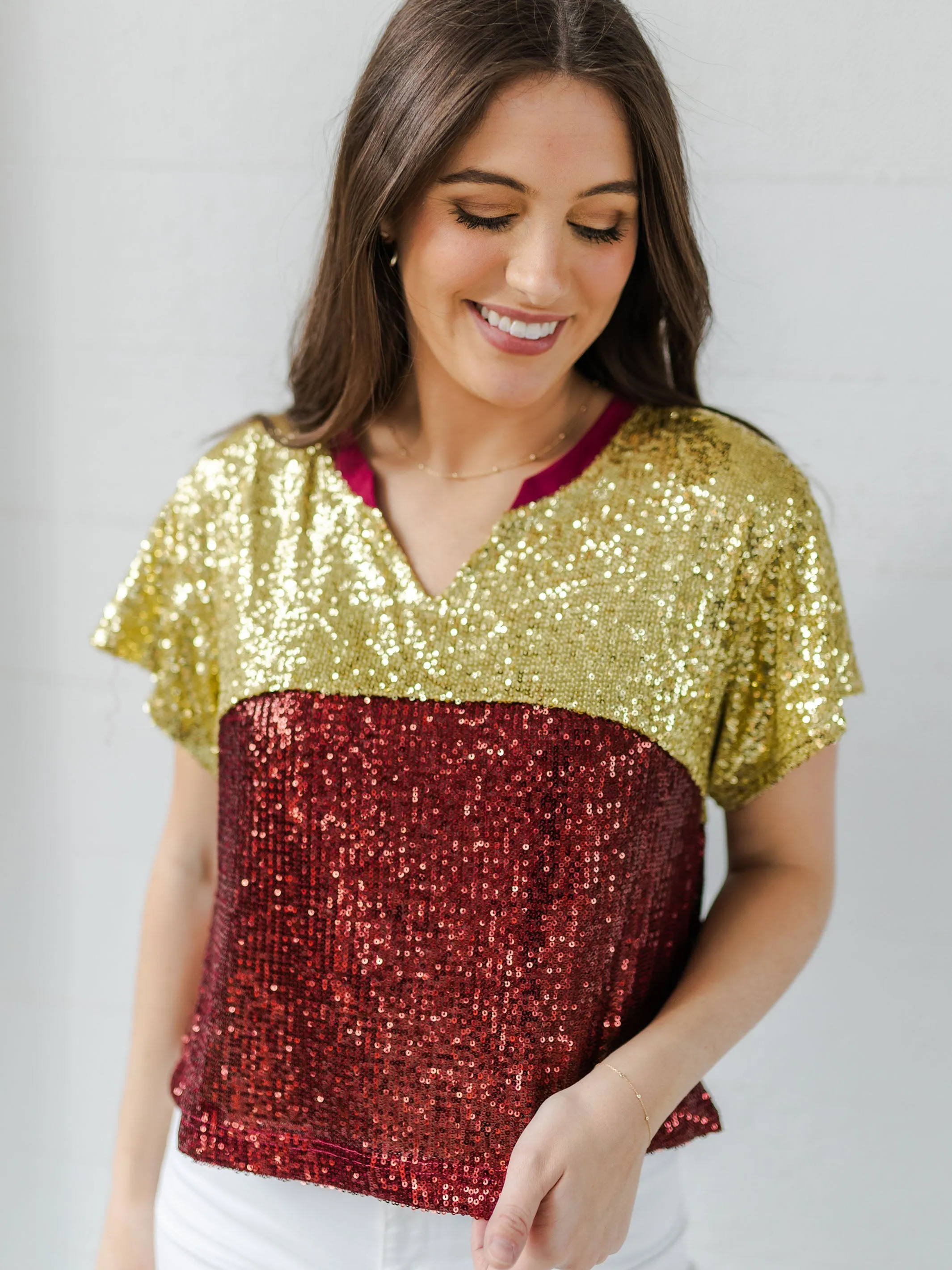 Diane Top | Garnet   Gold