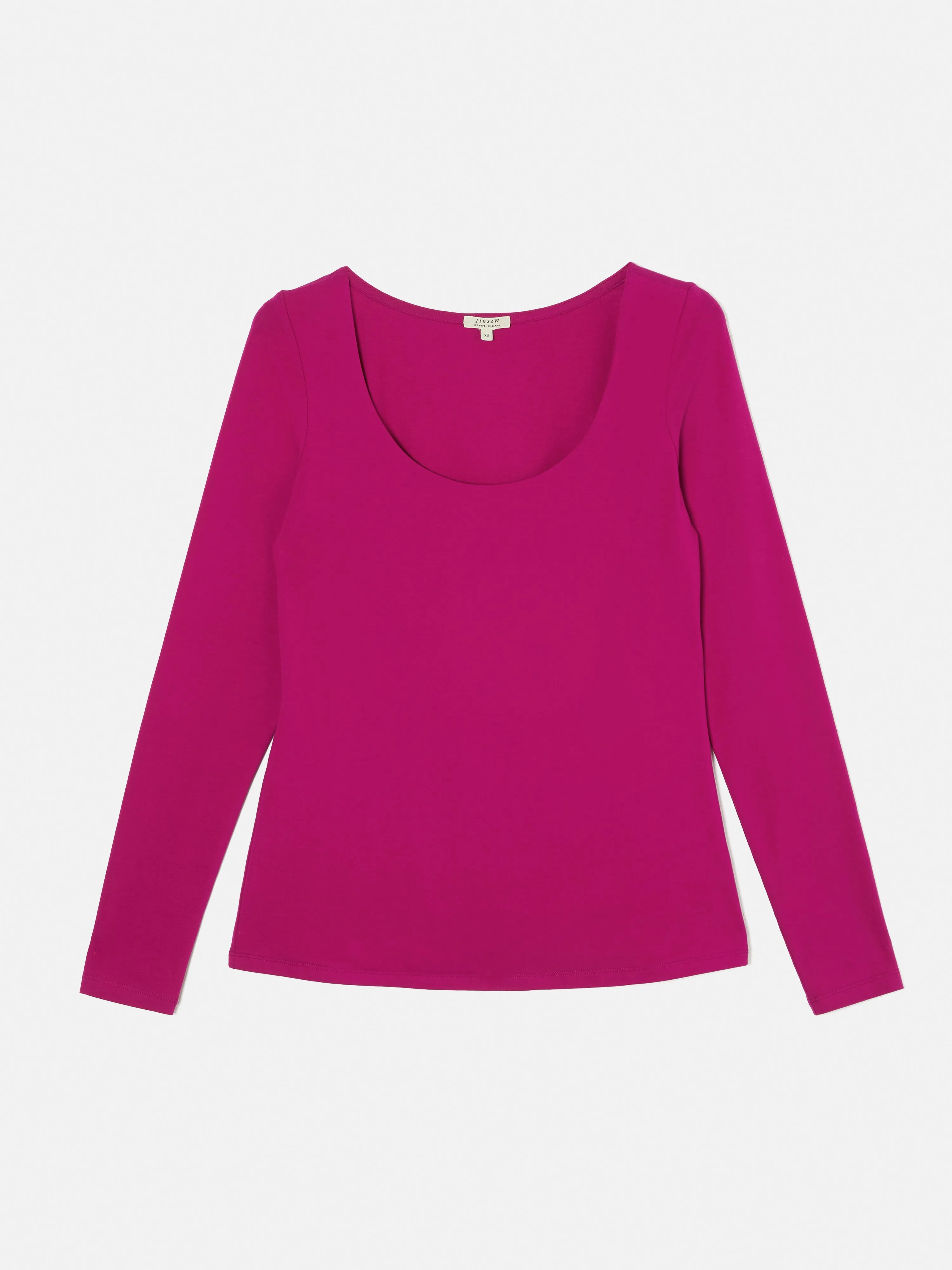 Double Front Ballet Neck Top | Magenta