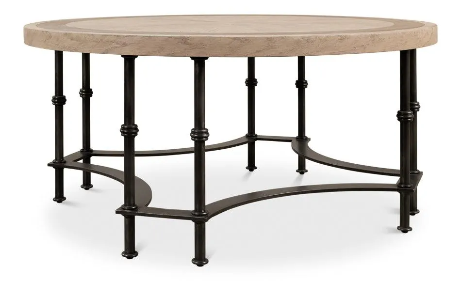 Equestrian Inlay Top Cocktail Table