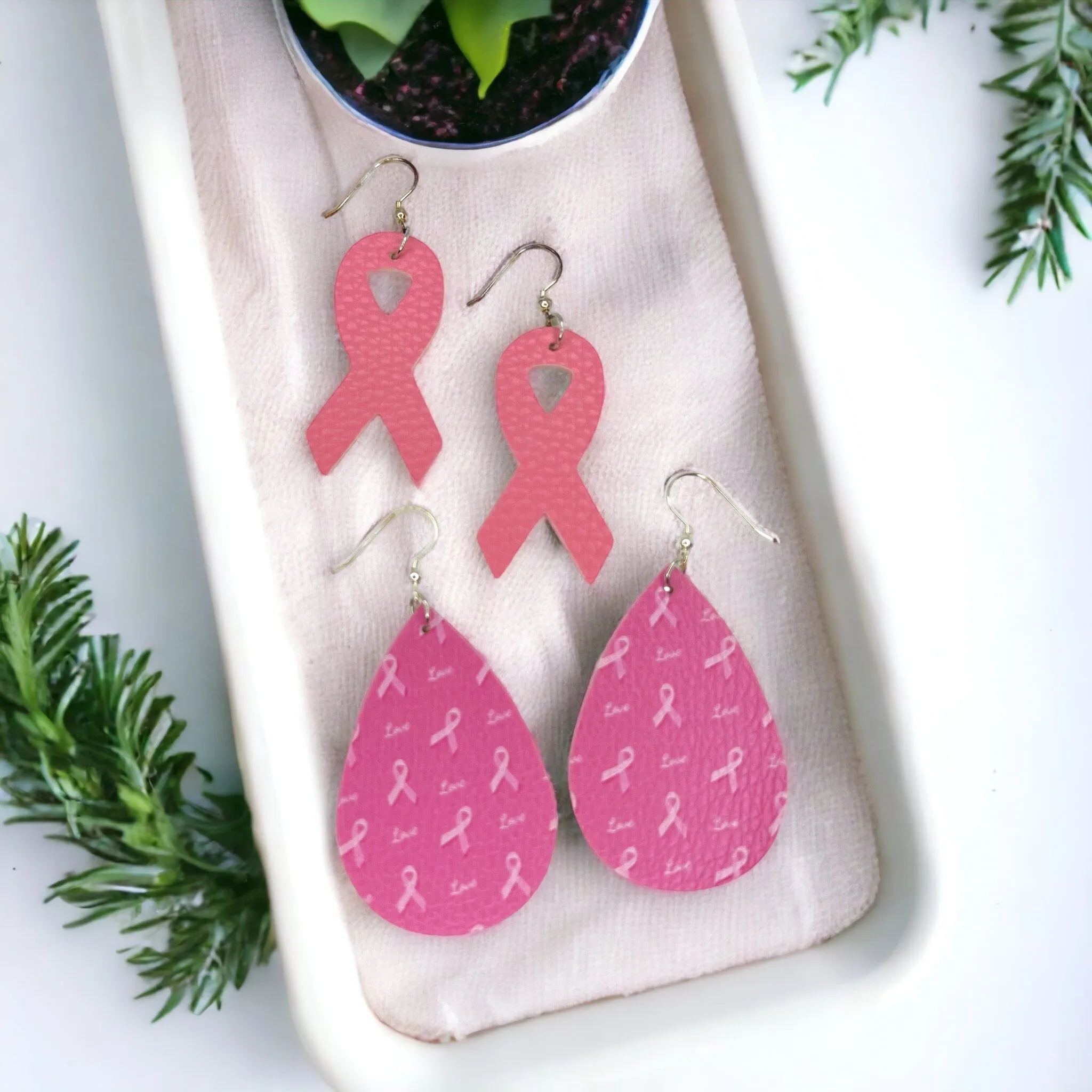 Fight Like a Girl Earrings - Breast Cancer Awareness, Team Pink, Save the Ta Ta's, Cure for Cancer, Pink Earrings