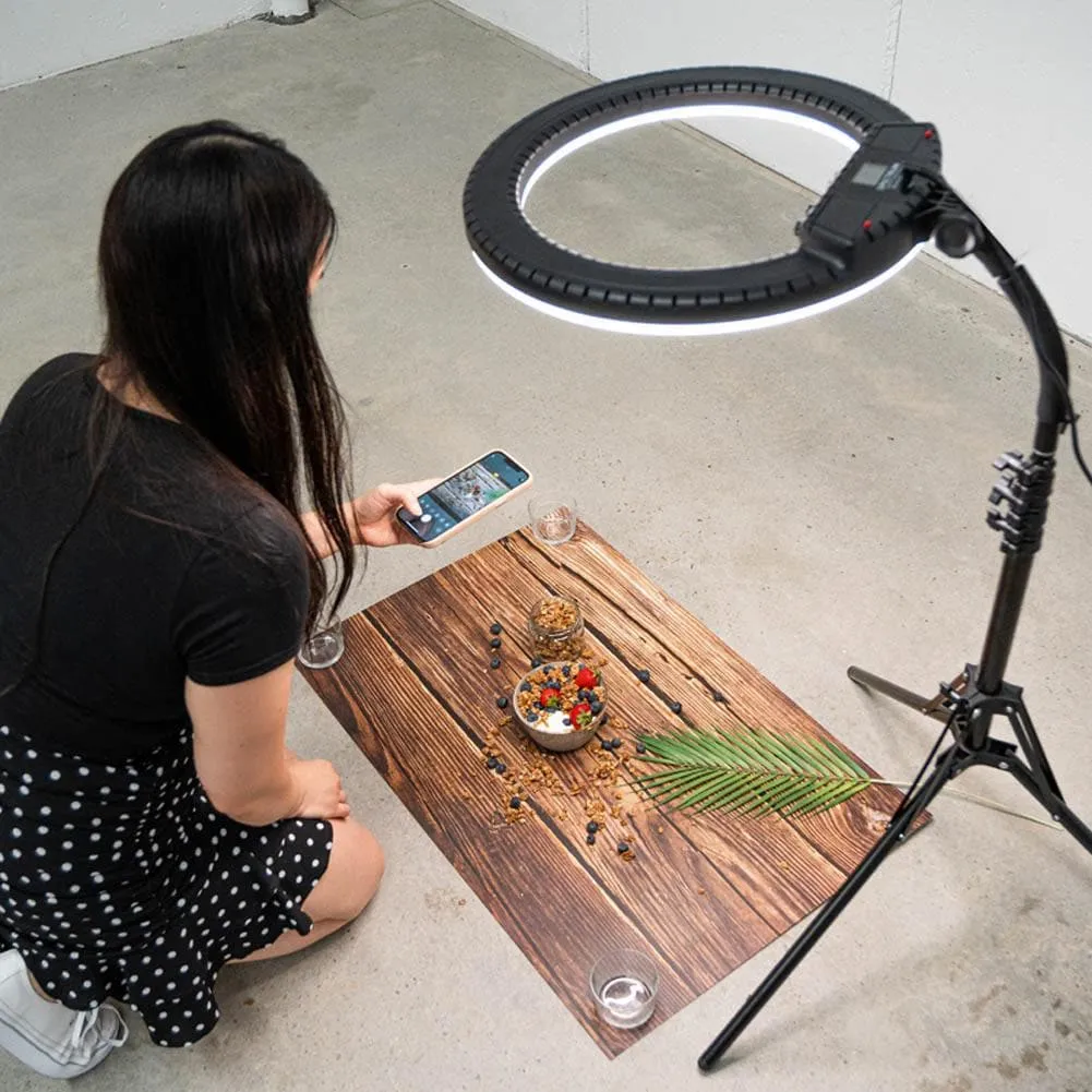 Flat Lay Instagram Backdrop - 'Erskineville' Brown Wooden (56cm x 87cm)