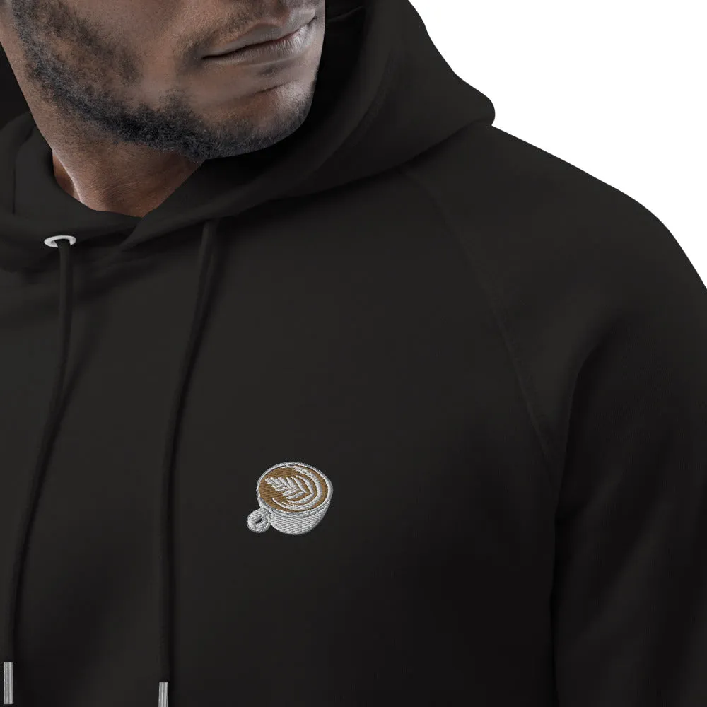 Flat White | Bestickter Bio Baumwoll Männer Hoodie