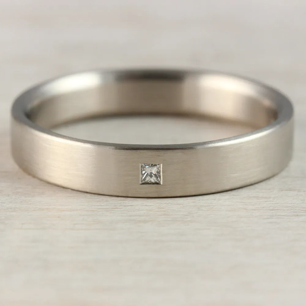 Flush Set Square Diamond Ring •