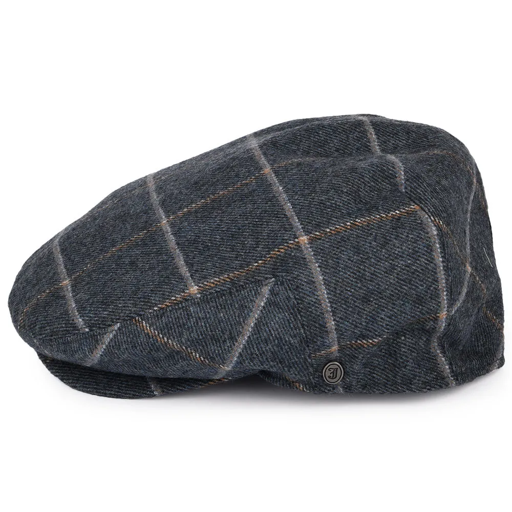 Gaslamp Windowpane Plaid Flat Cap - Denim Blue