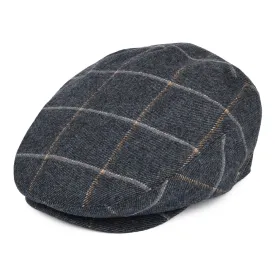 Gaslamp Windowpane Plaid Flat Cap - Denim Blue