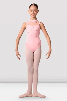 Girls Lillie High Neck Open Back Leotard