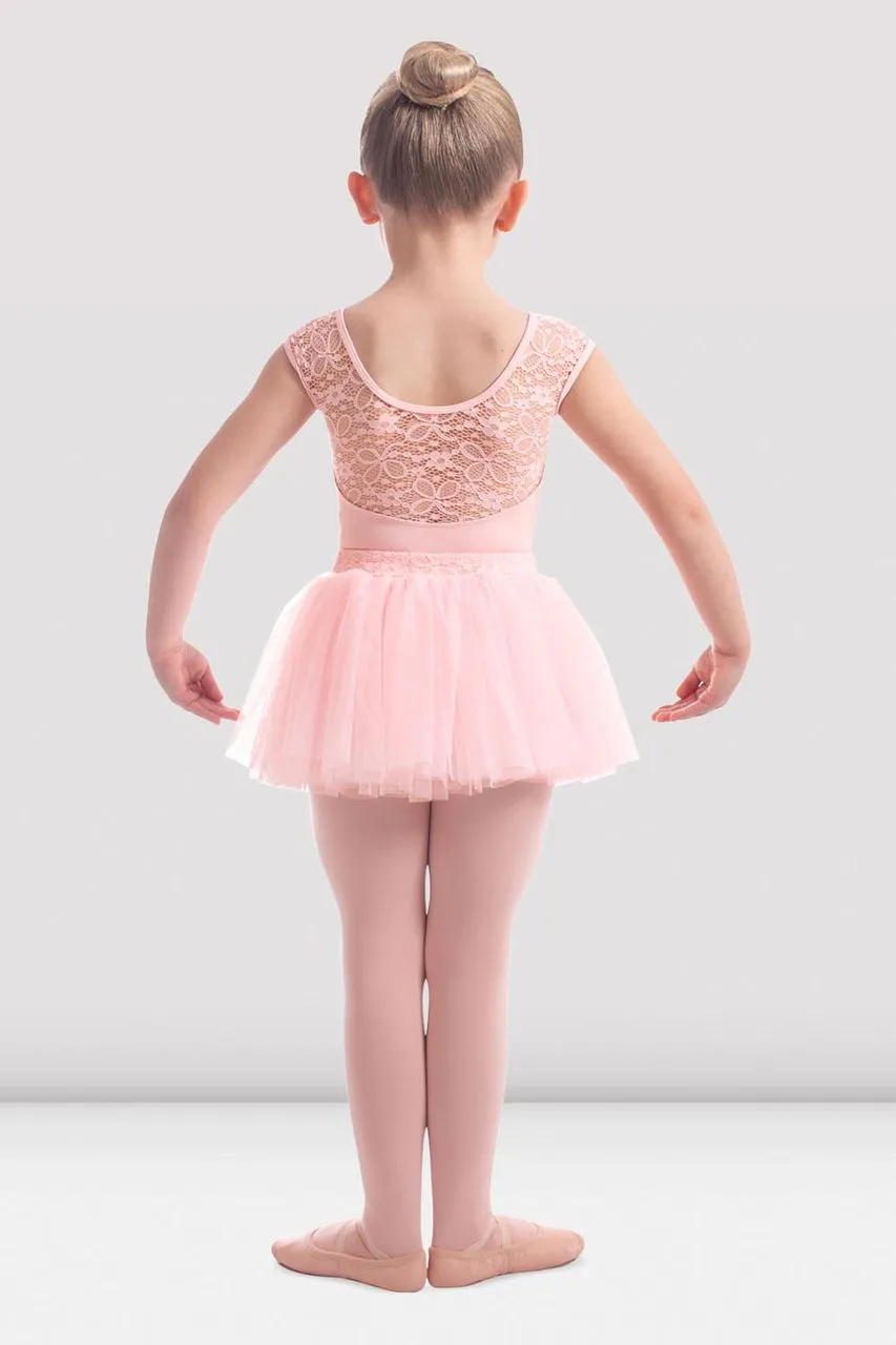 Girls Mirella Daisy Lace Cap Sleeve Leotard