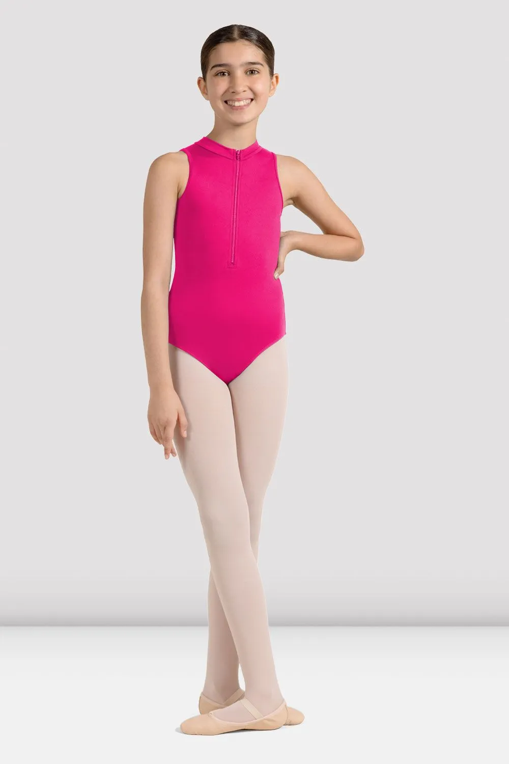 Girls Mirella Miami Zip Front Leotard