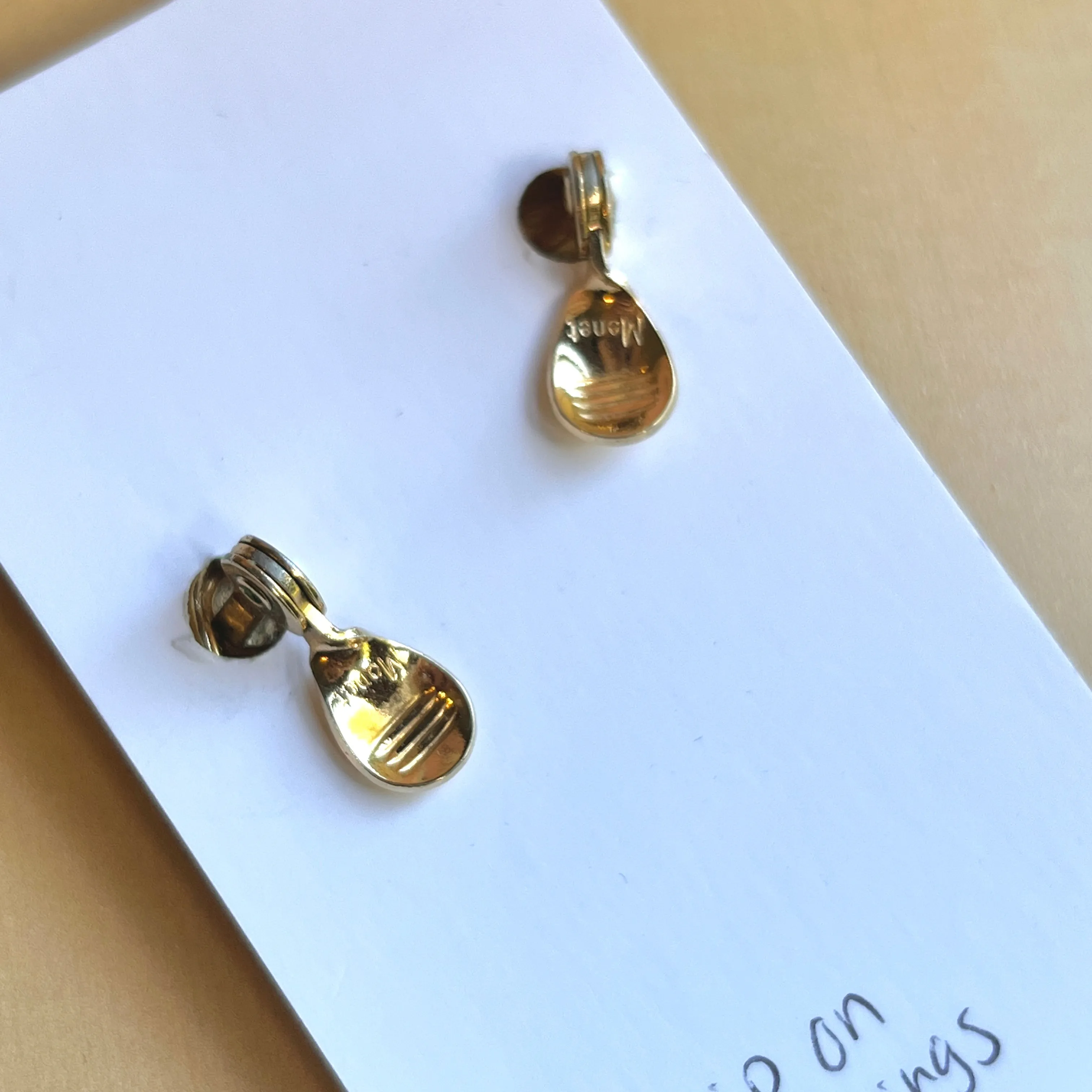 Gold-Colored Clip-On Monet Earrings