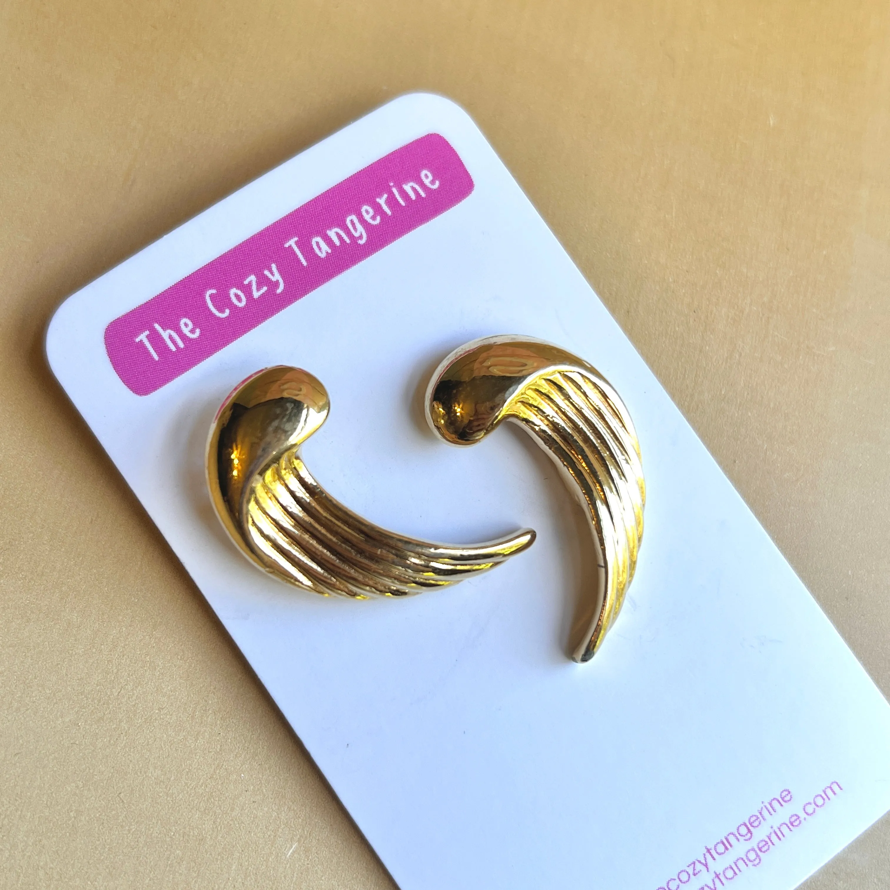 Gold-Colored Clip-On Monet Earrings