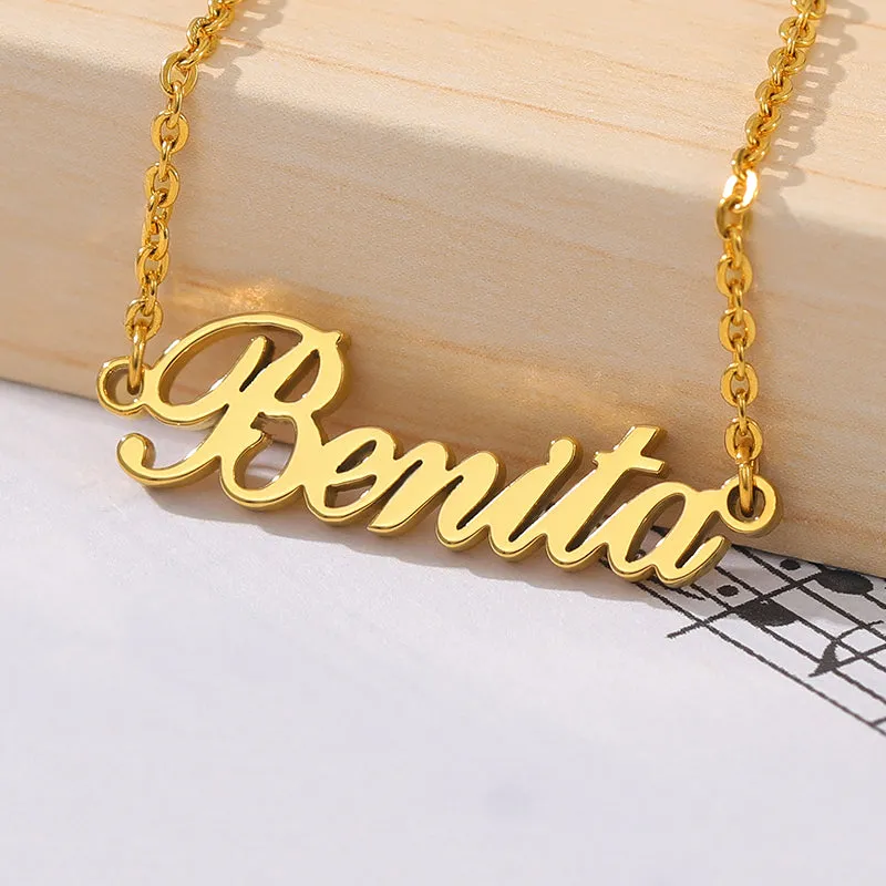 Gold Plated Simple Name Necklace