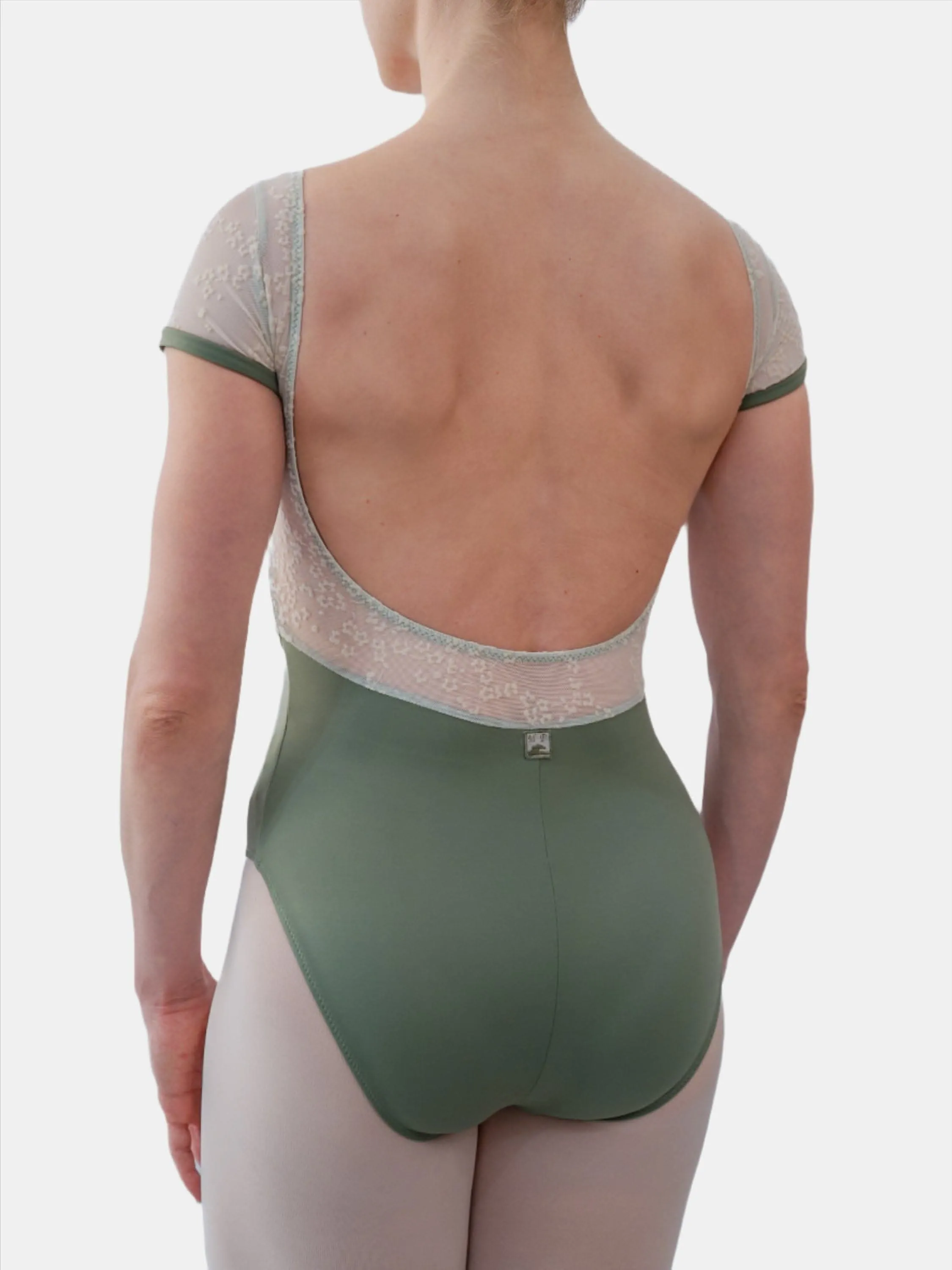 Green Army Dance Cap Sleeve Leotard MP750