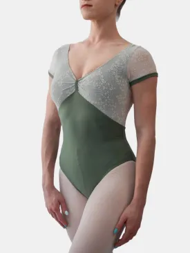 Green Army Dance Cap Sleeve Leotard MP750