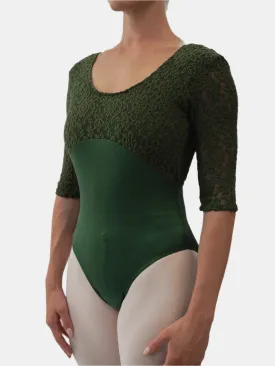 Green Dance 3/4 Sleeve Leotard MP682