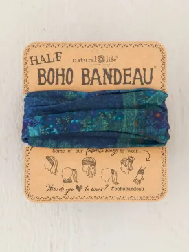 Half Boho Bandeau® Headband - Indigo Patchwork