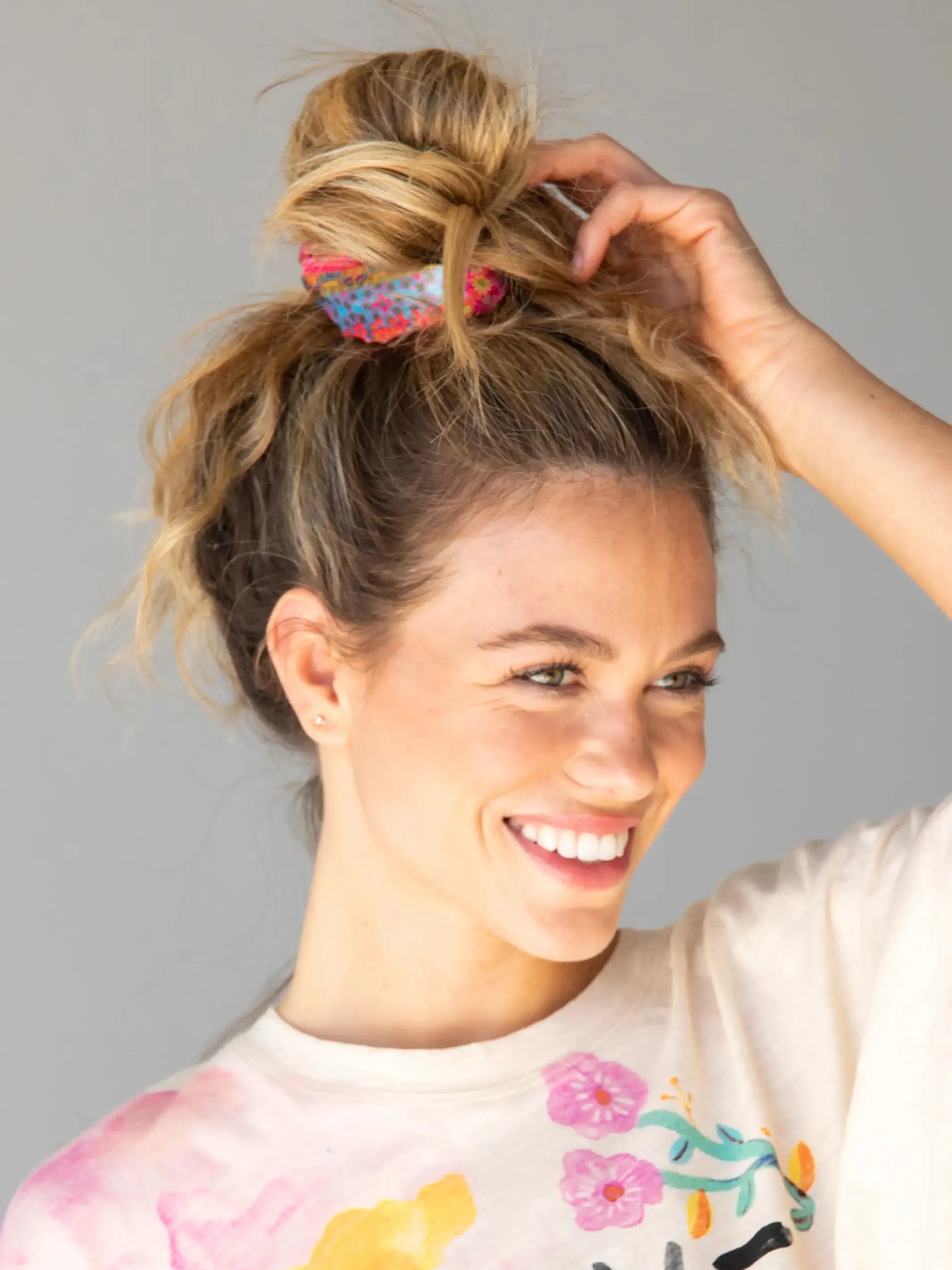 Hideaway Scrunchie - Folk Flower Patchwork