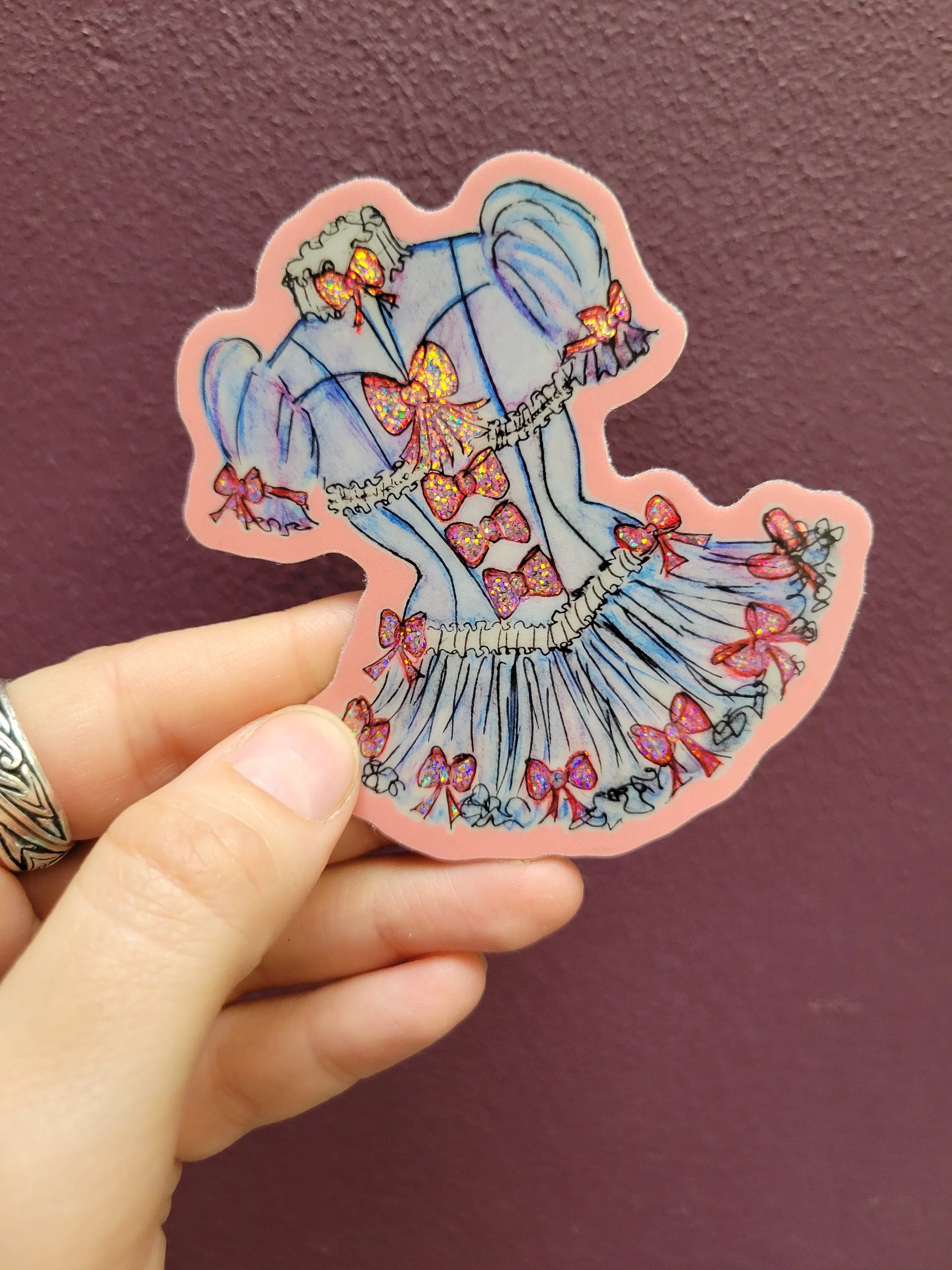 Holographic Sweet Lolita Sticker Trans Pride Kawaii Non Binary Rainbow Magical Girl